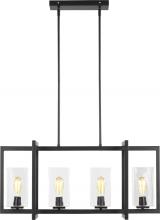  6641504-112 - Mitte transitional 4-light indoor dimmable linear island ceiling pendant hanging chandelier light in