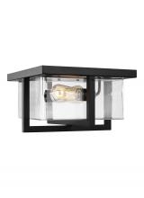  7541502-112 - Mitte transitional 2-light indoor dimmable ceiling flush mount in midnight black finish with clear g
