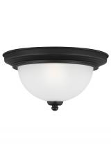 77063-112 - Geary transitional 1-light indoor dimmable ceiling flush mount fixture in midnight black finish with