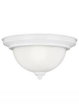  77064-15 - Geary transitional 2-light indoor dimmable ceiling flush mount fixture in white finish with satin et