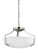  7724503EN3-962 - Hanford traditional 3-light LED indoor dimmable ceiling flush mount in brushed nickel silver finish