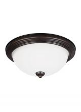  77264EN3-710 - Geary transitional 2-light LED indoor dimmable ceiling flush mount fixture in bronze finish with sat