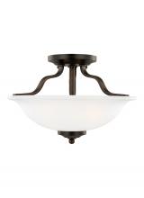  7739002-710 - Emmons traditional 2-light indoor dimmable ceiling semi-flush mount in bronze finish with satin etch