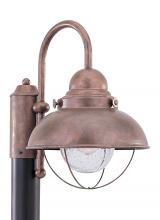  8269-44 - Sebring transitional 1-light outdoor exterior post lantern in weathered copper finish with clear see
