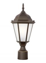  82941-71 - Bakersville traditional 1-light outdoor exterior post lantern in antique bronze finish with satin et