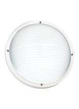  83057-15 - Bayside traditional 1-light outdoor exterior wall or ceiling mount in white finish with frosted whit