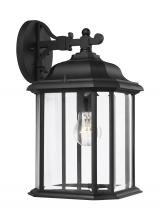  84031-12 - Kent traditional 1-light outdoor exterior large wall lantern sconce in black finish with clear bevel