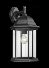  8438701-12 - Sevier traditional 1-light outdoor exterior large downlight outdoor wall lantern sconce in black fin