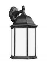  8438751-12 - Sevier traditional 1-light outdoor exterior large downlight outdoor wall lantern sconce in black fin
