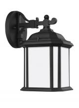  84529EN3-12 - Kent traditional 1-light LED outdoor exterior small wall lantern sconce in black finish with satin e