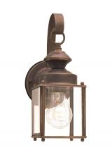  8456-71 - Jamestowne transitional 1-light small outdoor exterior wall lantern in antique bronze finish with cl