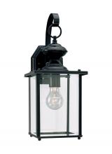  8458-12 - Jamestowne transitional 1-light large outdoor exterior wall lantern in black finish with clear bevel