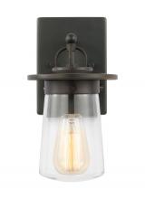  8508901-71 - Tybee traditional 1-light outdoor exterior small wall lantern in antique bronze finish with clear gl