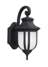  8536301-12 - Childress traditional 1-light outdoor exterior small wall lantern sconce in black finish with satin