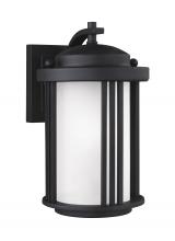  8547901-12 - Crowell contemporary 1-light outdoor exterior small wall lantern sconce in black finish with satin e