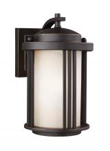  8547901-71 - Crowell contemporary 1-light outdoor exterior small wall lantern sconce in antique bronze finish wit