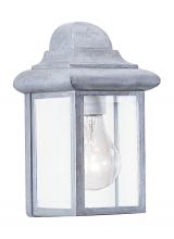 8588-155 - Mullberry Hill traditional 1-light outdoor exterior wall lantern sconce in pewter finish with clear