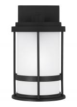 Generation Lighting 8590901DEN3-12 - Wilburn modern 1-light LED outdoor exterior Dark Sky compliant small wall lantern sconce in black fi
