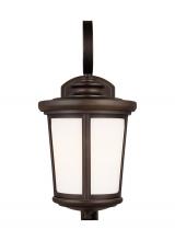  8619301-71 - Eddington modern 1-light outdoor exterior medium wall lantern sconce in antique bronze finish with c
