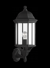  8638701-12 - Sevier traditional 1-light outdoor exterior large uplight outdoor wall lantern sconce in black finis