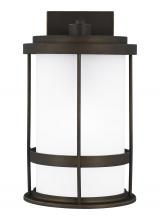  8690901D-71 - Wilburn modern 1-light outdoor exterior Dark Sky compliant medium wall lantern sconce in antique bro