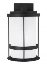  8690901DEN3-12 - Wilburn modern 1-light LED outdoor exterior Dark Sky compliant medium wall lantern sconce in black f