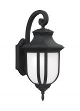  8736301-12 - Childress traditional 1-light outdoor exterior large wall lantern sconce in black finish with satin