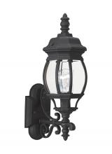  88200-12 - Wynfield traditional 1-light outdoor exterior wall lantern sconce uplight in black finish with clear
