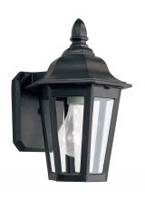  8822-12 - Brentwood traditional 1-light outdoor exterior wall lantern sconce in black finish with clear glass