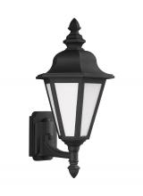  89824-12 - Brentwood traditional 1-light outdoor exterior medium uplight wall lantern sconce in black finish wi
