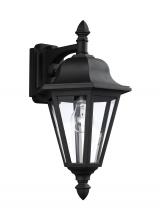  8825-12 - Brentwood traditional 1-light outdoor exterior downlight wall lantern sconce in black finish with cl