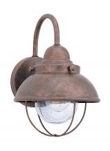  8870-44 - Sebring transitional 1-light outdoor exterior small wall lantern sconce in weathered copper finish w