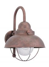  8871-44 - Sebring transitional 1-light outdoor exterior large wall lantern sconce in weathered copper finish w
