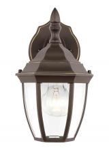  88936-71 - Bakersville traditional 1-light outdoor exterior small round wall lantern sconce in antique bronze f