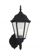  88941-12 - Bakersville traditional 1-light outdoor exterior wall lantern in black finish with clear beveled gla