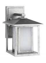  8902997S-57 - Hunnington contemporary 1-light outdoor exterior small led outdoor wall lantern in weathered pewter