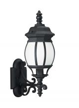  89102EN3-12 - Wynfield traditional 1-light LED outdoor exterior medium wall lantern sconce in black finish with fr
