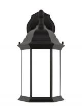  8938751-12 - Sevier traditional 1-light outdoor exterior medium downlight outdoor wall lantern sconce in black fi