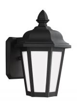  89822-12 - Brentwood traditional 1-light outdoor exterior small wall lantern sconce in black finish with smooth