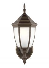  89940EN3-71 - Bakersville traditional 1-light LED outdoor exterior round wall lantern sconce in antique bronze fin