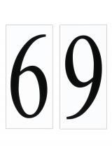  90616-68 - Address light collection traditional white plastic number 6 or number 9 tile