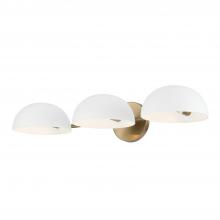 Capital 151431AW - 3-Light Vanity in Aged Brass and White