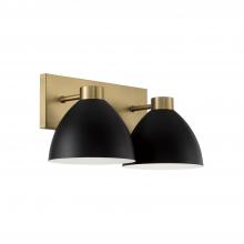  152021AB - 2-Light Vanity in Aged Brass and Black