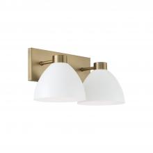  152021AW - 2-Light Vanity in Aged Brass and White