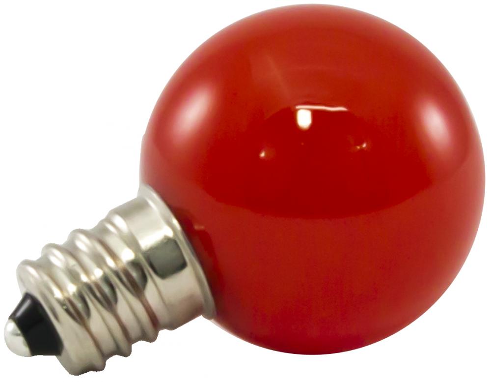 Premium Grade LED Lamp Small Globe, Candelabra base, Frosted Red Glass, wet location and fully dimma