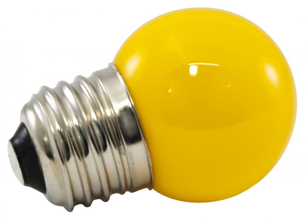 Premium Grade LED Lamp Intermediate Globe, Standard Medium base, Frosted Yellow Glass, wet location
