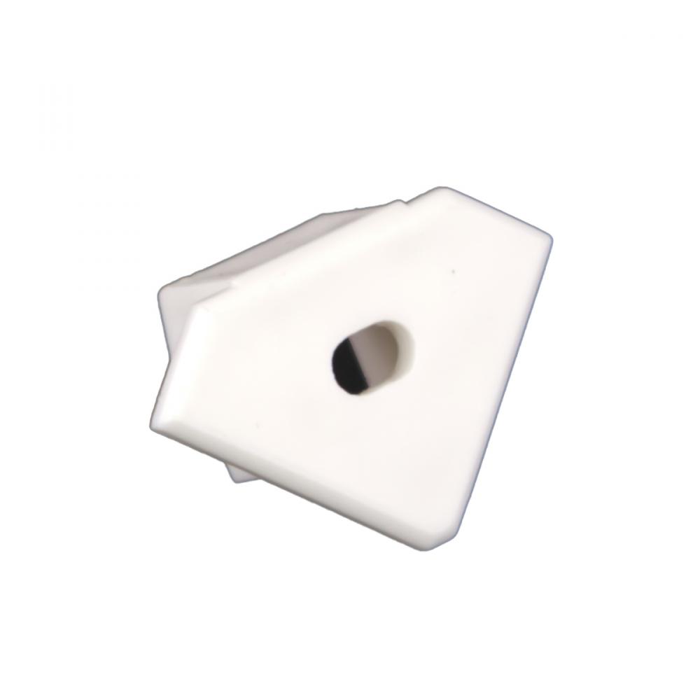 END CAP WITH WIRE FEED HOLE FOR PE-AA45, WHITE PLASTIC