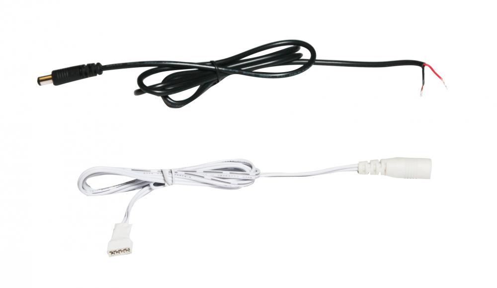 60" PWR CORD W/MOLDED PWR PIN/END CAP FOR SINGLE LED TAPE LT