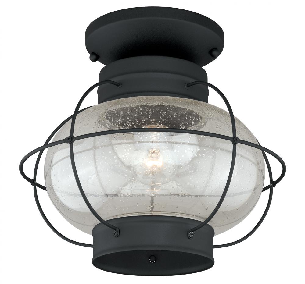 Chatham 13-in Outdoor Semi Flush Mount Ceiling Light Textured Black