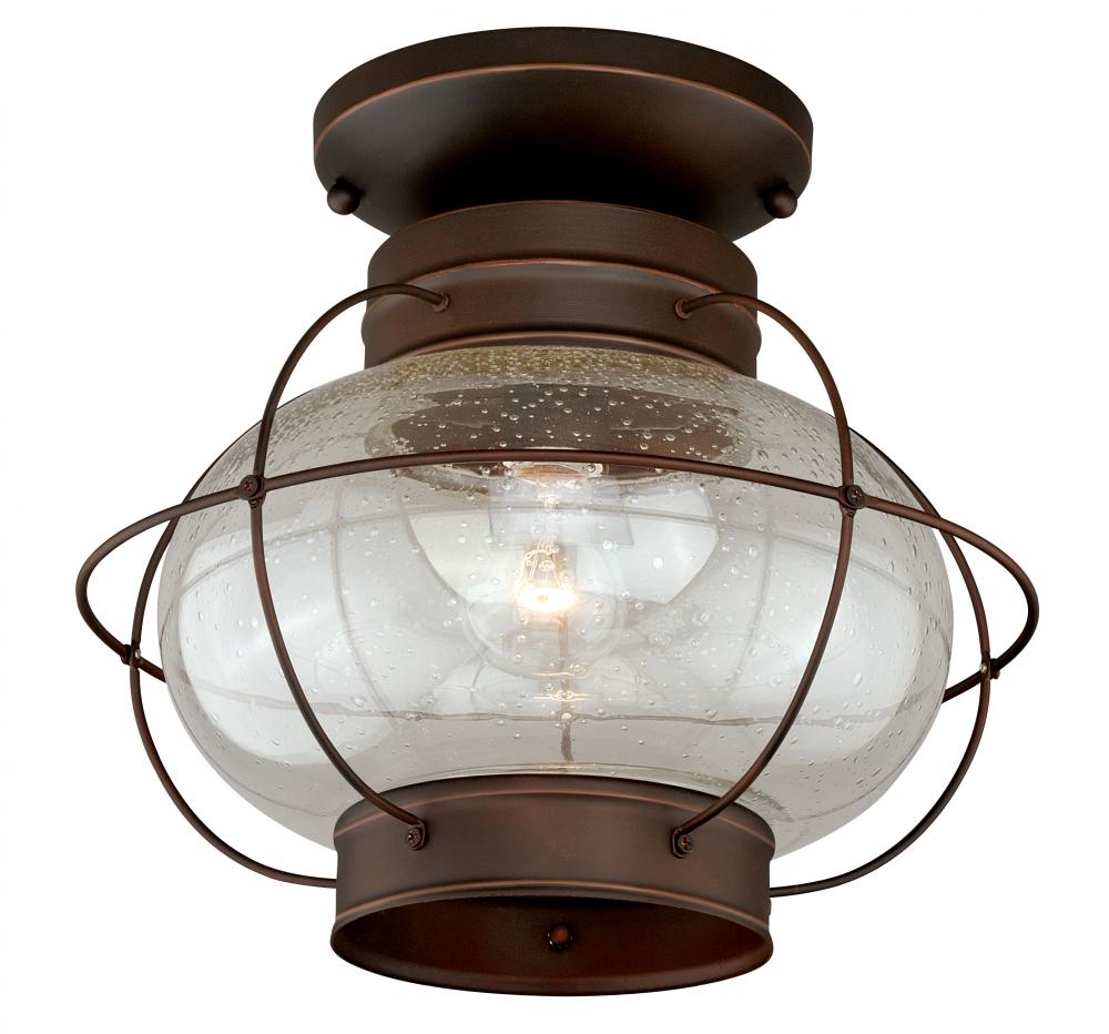 Chatham 13-in Outdoor Semi Flush Mount Ceiling Light Burnished Bronze
